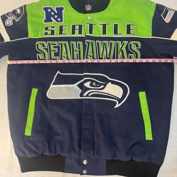 NWOT Seattle Seahawks G-111 Embroidered Logo Bomber Varsity Jacket - Picture 13 of 16
